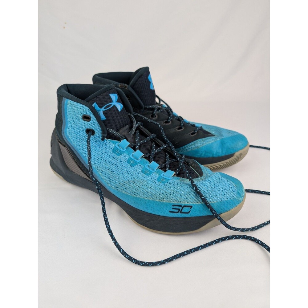 Men's 11.5 Under Armour Curry Mid Peacock Blue Shoes 1269279-458 Warriors Ant